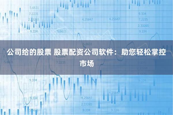 公司给的股票 股票配资公司软件：助您轻松掌控市场